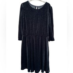 GAP KIDS Velvet Dress True Black with Gold Glitter Size XXL (14-16)